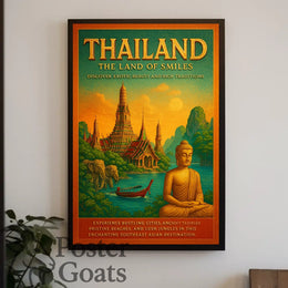 Thailand's Exotic Beauty Vintage Travel Poster