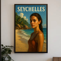 Seychelles Beach Scene Poster