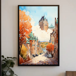 Quaint Architectural Charm in Historic Fall Setting - Travel Poster