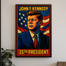 John F Kennedy 35Th President Poster Wall Art Vintage