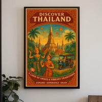 Thailand Cultural Heritage Vintage Travel Poster