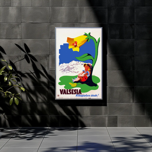 Valsesia Vintage Poster Ideal Vacation