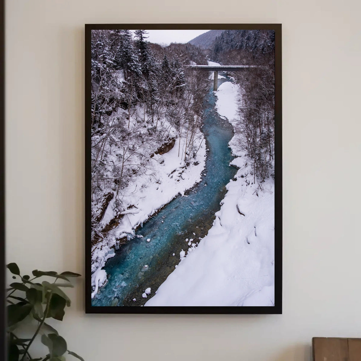 Serene Winter River Landscape - National Park Poster