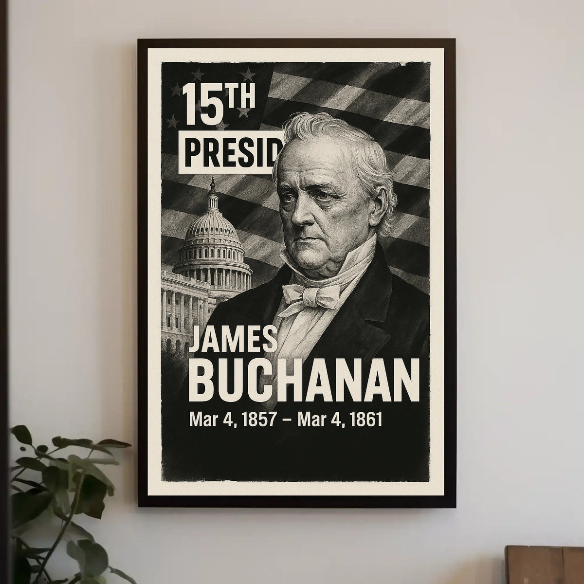 James Buchanan 15th President of the United States Digital Montaje Poster