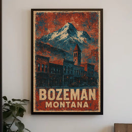 Bozeman Montana Rustic Scenic Poster