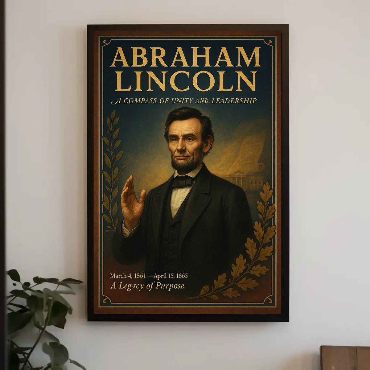 Abraham Lincoln Vintage Leadership Unity Poster Print