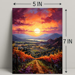 Sunset Over The Vineyard Poster