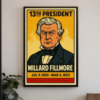 Millard Fillmore 13th President of the United States Inked Comic Style Poster
