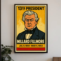 Millard Fillmore 13th President of the United States Inked Comic Style Poster
