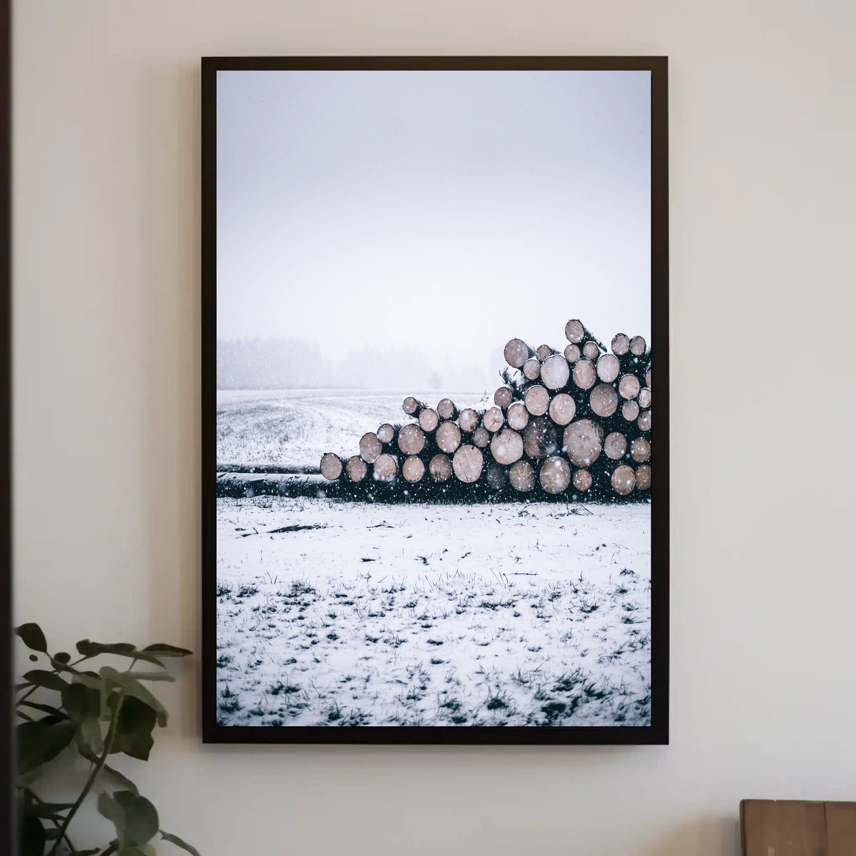 Winter Logging Scene Poster