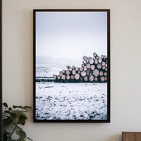 Winter Logging Scene Poster