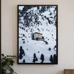 Weisshorn Alpine Serenity: Snowy Mountain Landscape Poster