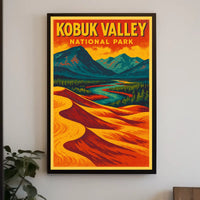 Kobuk Valley National Park Landscape Retro Art Deco Poster