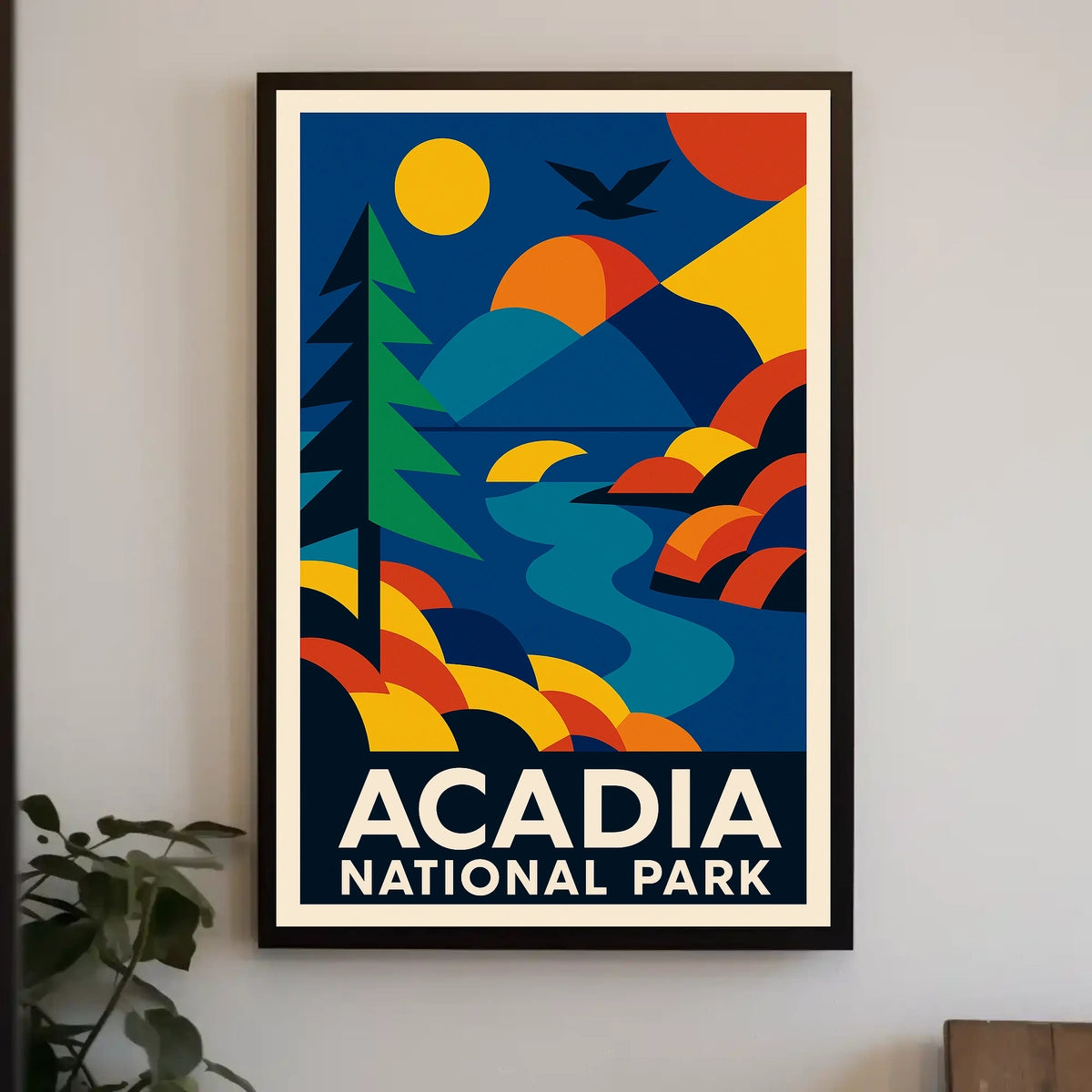 Acadia National Park Scenic Vintage Wanderlust Poster