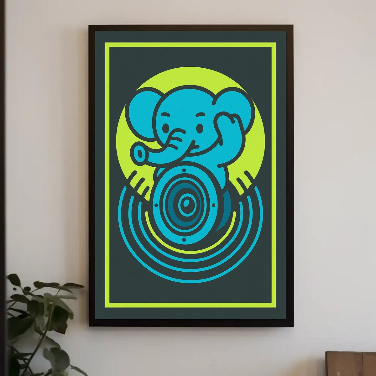 Vibrant Elephant Art Poster