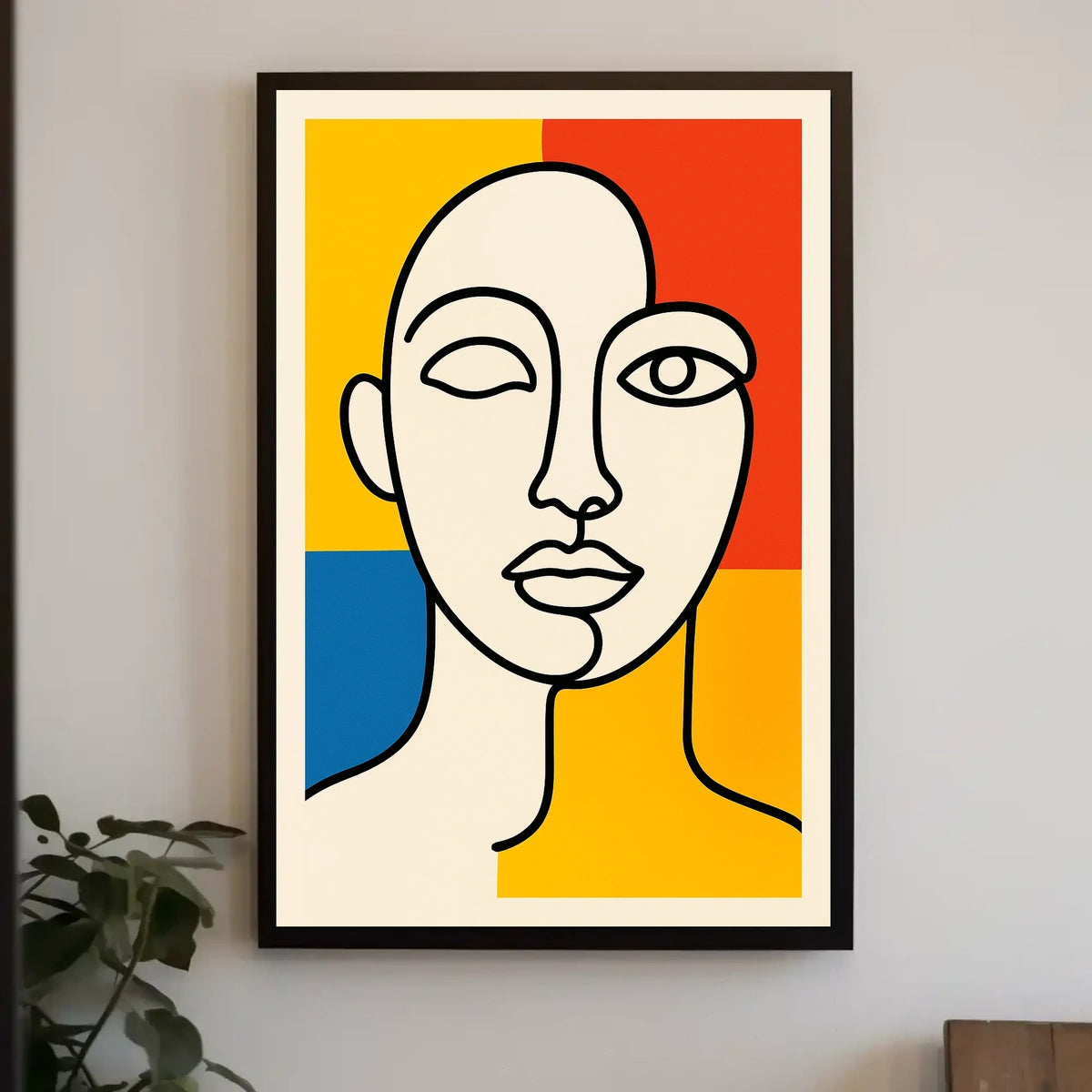 Abstract Portrait in Primary Colors Poster