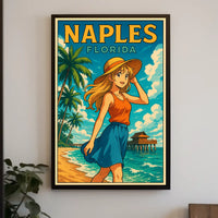 Naples Florida Beachside Bliss Poster Wall Art 18x24