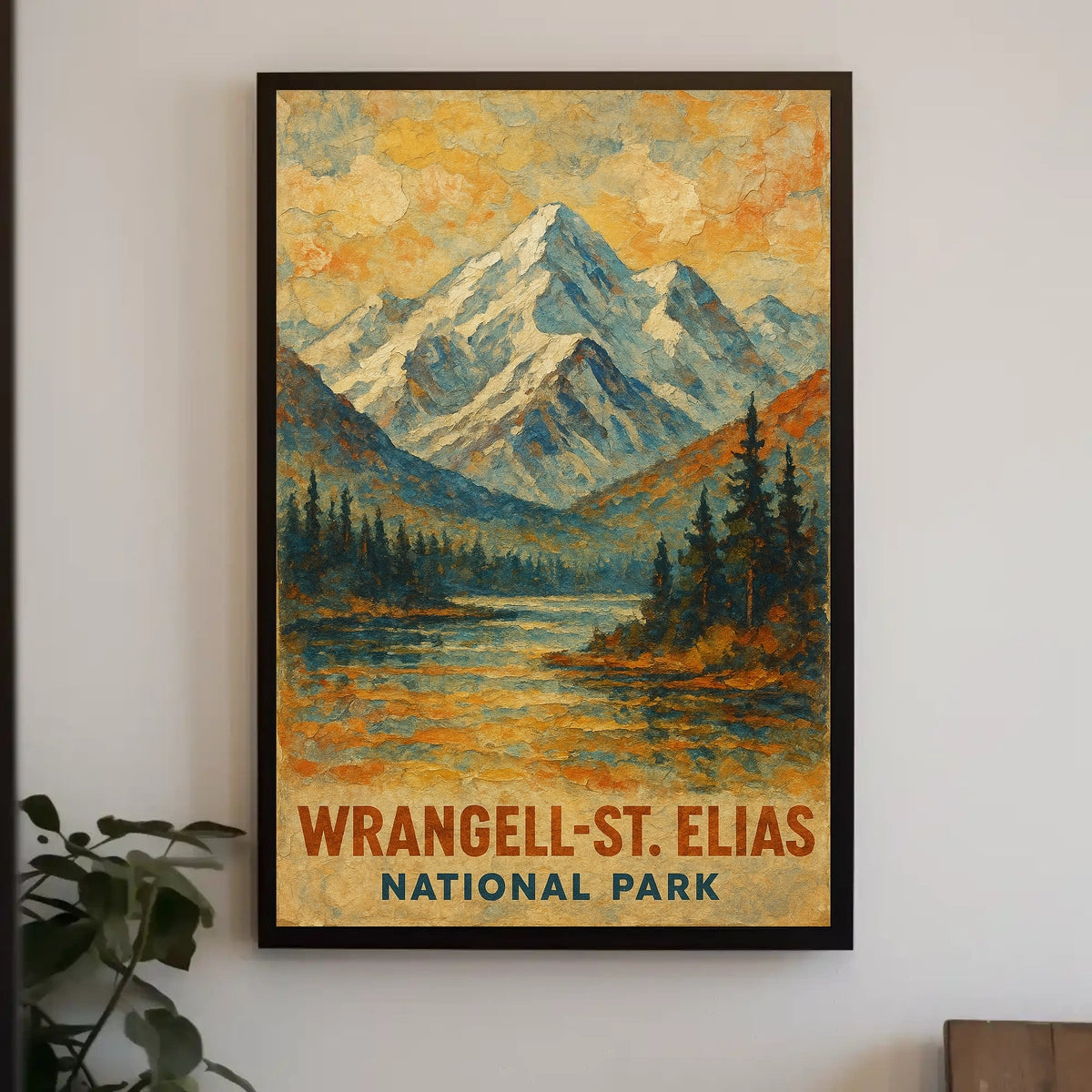 Wrangell Elias National Park Digital Painting Voyage Poster
