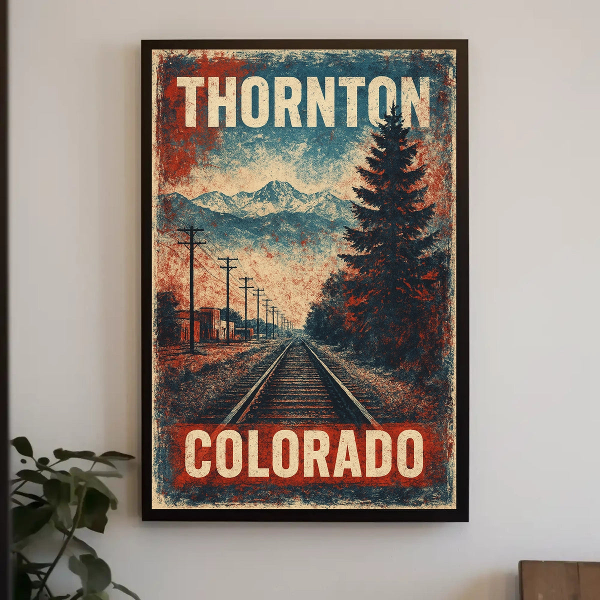 Retro Thornton Colorado Adventure Landscape Poster