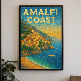 Amalfi Coast Poster Wall Art For Coastal Home Decor