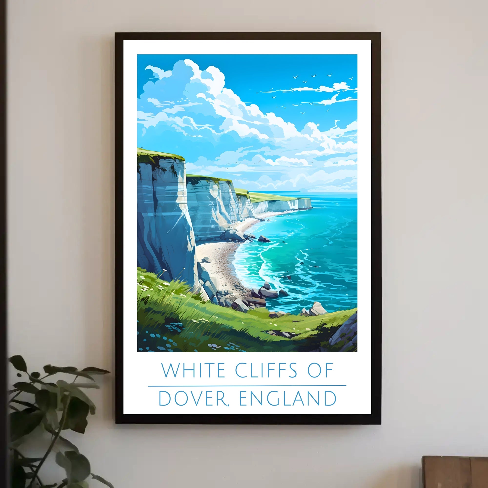 White Cliffs of Dover Scenic Travel Poster