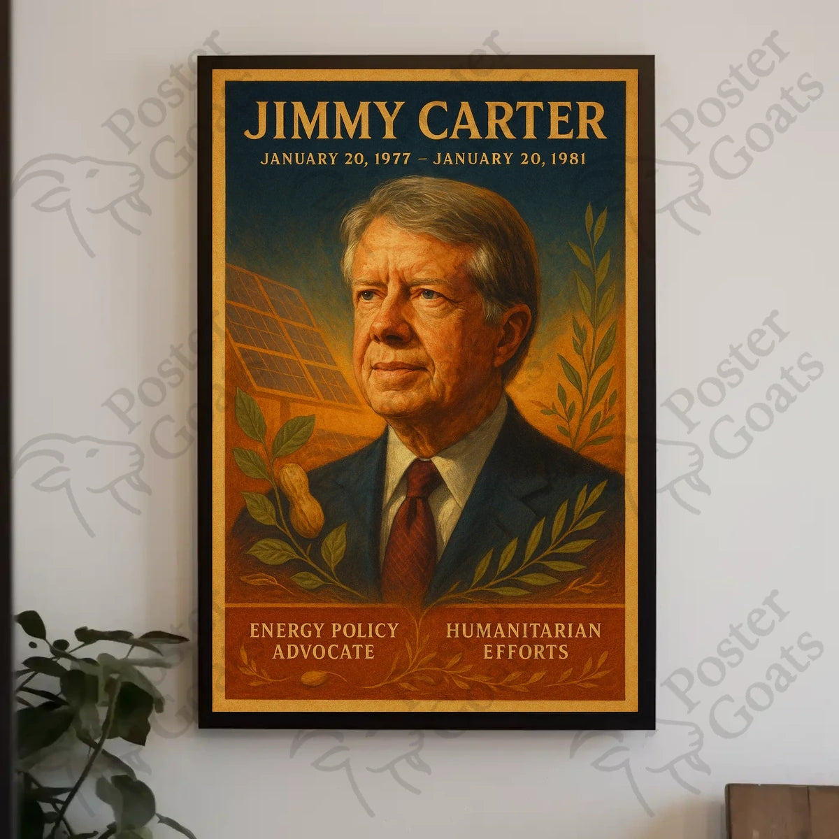 Jimmy Carter Presidential Legacy Illustrated Historical Poster