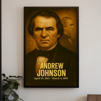 Andrew Johnson Presidential Poster Vintage Analog Film Aesthetic Historic Portrait Wall Art Print