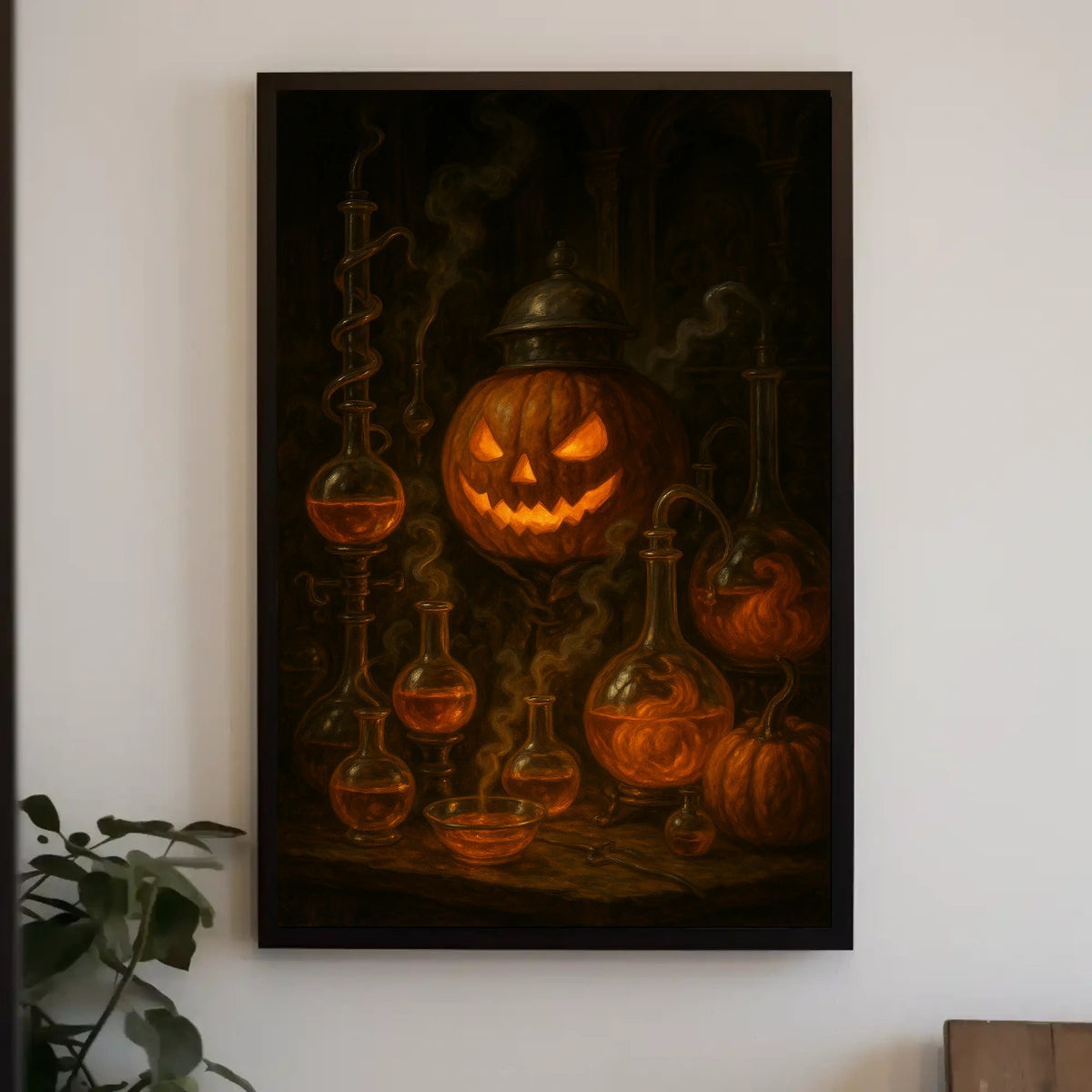 Halloween Alchemy Lab Pumpkin Vintage Collector Poster