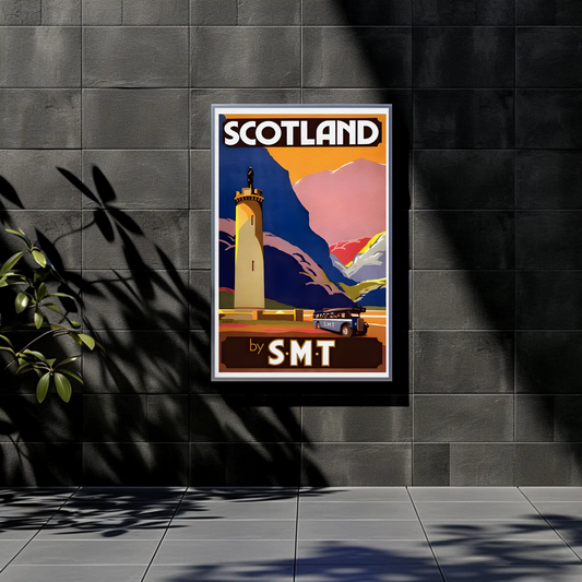 Scotland SMT Bus Travel Vintage Poster
