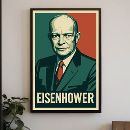 Dwight Eisenhower Historical Figure Vintage Ads Photography Realism Decor Lovers Wanderlust Poster