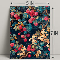 Lush Berry Landscape Botanical Art Poster