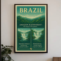 Brazil's Natural Wonders Vintage Travel Poster Art