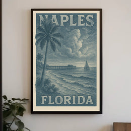 Naples Florida Poster Wall Art Beach Vibes Seaside Decor