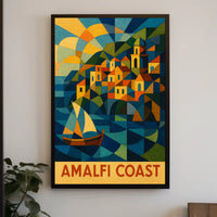 Amalfi Coast Geometric Splendor Poster Wall Art Print