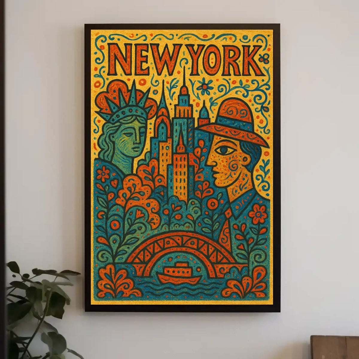 New York Vibes Poster 18x24 Cityscape Wall Art Print