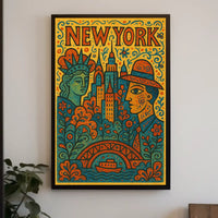 New York Vibes Poster 18x24 Cityscape Wall Art Print