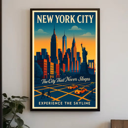 New York City Skyline Poster Iconic Cityscape Art For Home