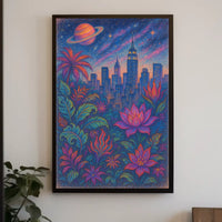 Cosmic Jungle Cityscape Poster