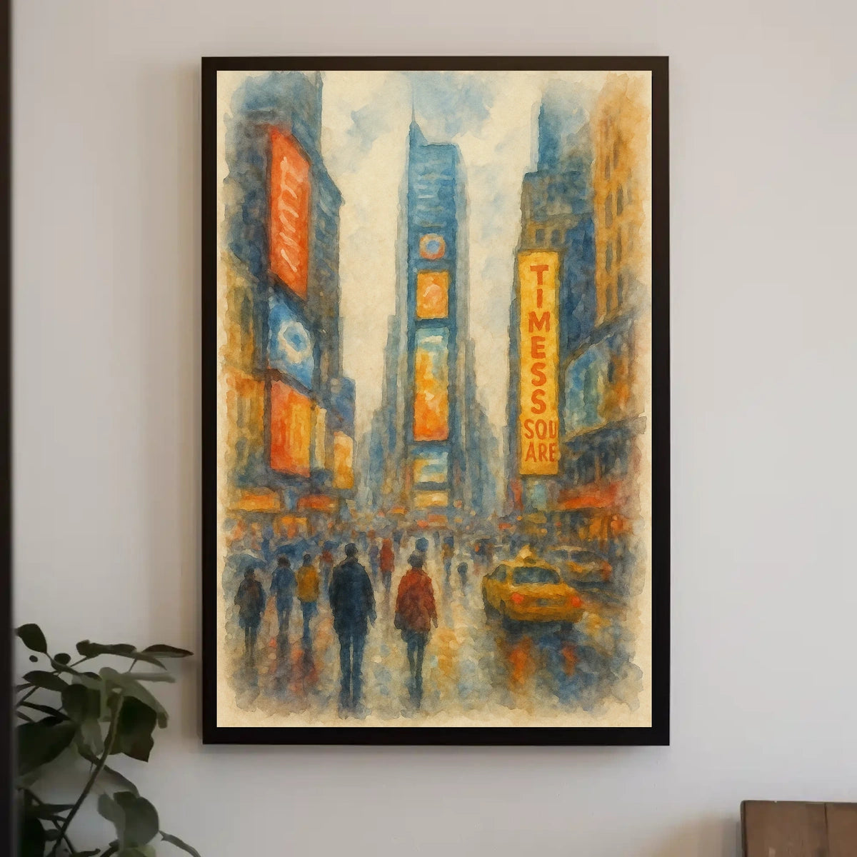 Times Square in Watercolor Poster