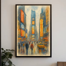 Times Square in Watercolor Poster