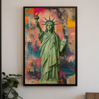 Statue of Liberty Vibrant Pop Art Poster - Abstract, Artistic, or Pop Culture Poster