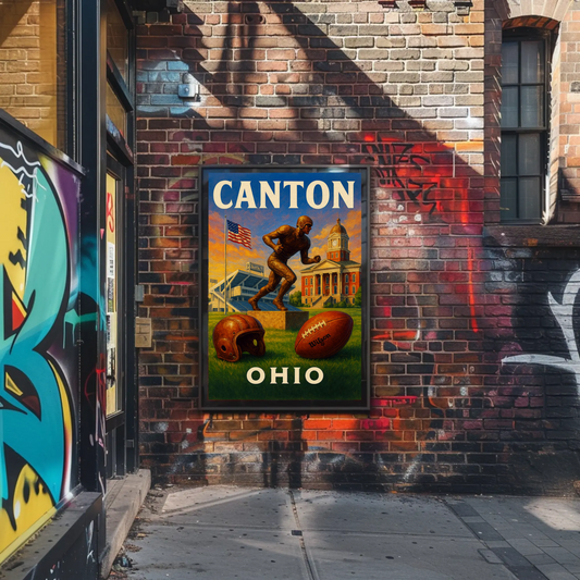 Canton Ohio Football Heritage Hall Travel Poster