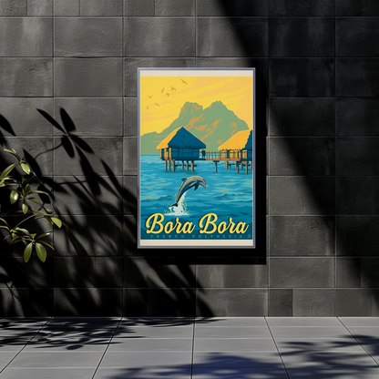 Vintage Poster Bora Bora French Polynesia