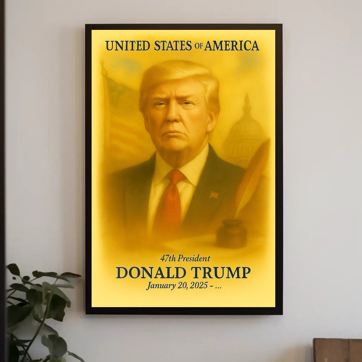 Donald Trump 47th President of the United States Vintage Watercolor Poster