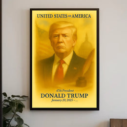 Donald Trump 47th President of the United States Vintage Watercolor Poster