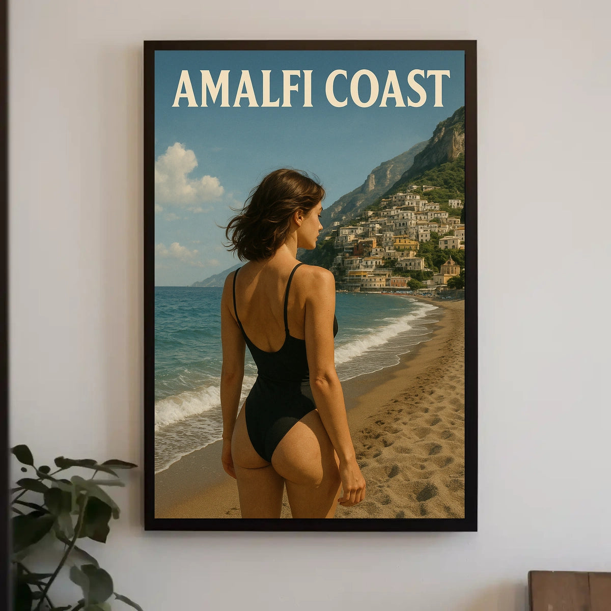 Amalfi Coast Escape Poster Wall Art Coastal Decor Travel