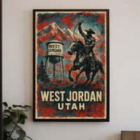 West Jordan Utah Cowboy Spirit Timeless Western Landscape Folk Art Photography Poster