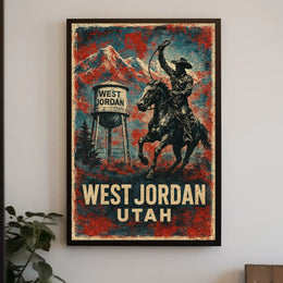 West Jordan Utah Cowboy Spirit Timeless Western Landscape Folk Art Photography Poster