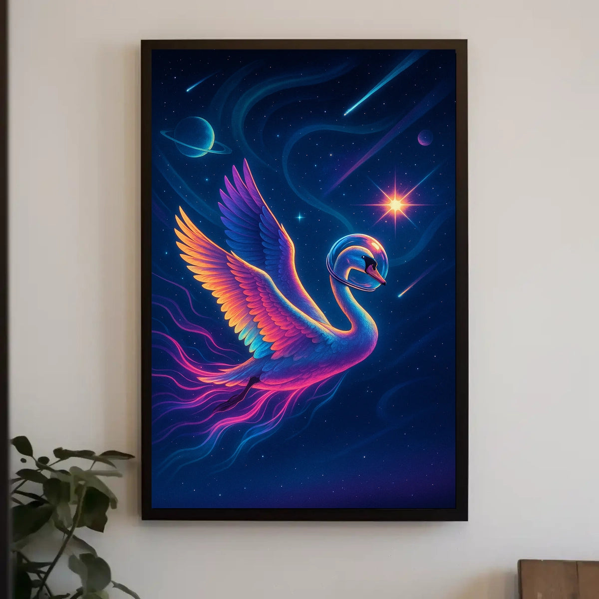 Celestial Swan Odyssey Poster