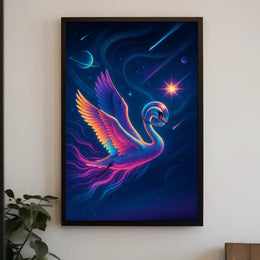 Celestial Swan Odyssey Poster